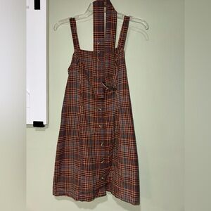 American Eagle Rust Plaid Dress with Matching Belt